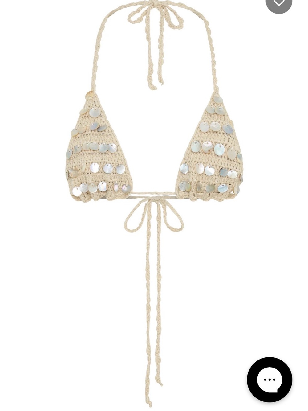 Hidden Treasure Crochet Bikini Top in Shell (NWT)